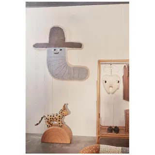 OYOY Calle Cowboy Wollteppich 85 x 82 cm Blau