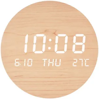 Kreative Led-wanduhr, Trendige Geräuschlose Wanduhr Im Nordischen Stil S201-1pcs - Massivholzfarbe (batteriebetrieb)