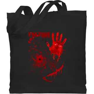 Shirtracer - Baumwolltasche - Halloween Taschen - Blutige Hände Blutspritzer Blut Blutflecken Gruselig Horror Killer - I'm Fine - Einheitsgröße