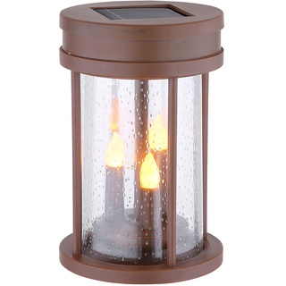 Solar Wandleuchte Garten Solarfackeln für Außen flackernd Tischlaterne Solar für draußen, 3 in 1 Laterne mit tanzender Flamme, 1x LED warmweiß, 12 cm