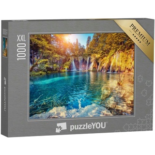 puzzleYOU Puzzle Nationalpark Plitvicer Seen, Kroatien, 1000 Puzzleteile, puzzleYOU-Kollektionen Natur, 500 Teile, 2000 Teile, Landschaft