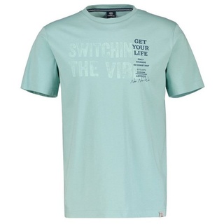 LERROS T-Shirt LERROS Unifarbenes T-Shirt für Herren mit Brustprint grün S