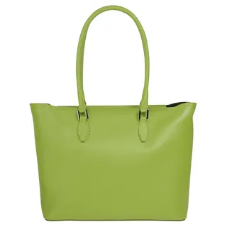Shopper CLUTY Gr. B/H/T: 40 cm x 30 cm x 12 cm onesize, grün Damen Taschen Handtaschen echt Leder, Made in Italy