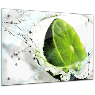 Bilderdepot24 Glasbild, Memoboard - Essen & Trinken - Limette bunt 60 cm x 40 cm