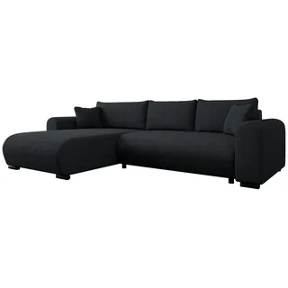 Mirjan24 Eckcouch Cord 5-Sitzer Schwarz