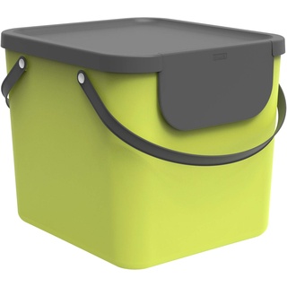 Rotho Albula Mülltrennungssystem 40l für die Küche, Kunststoff (PP) BPA-frei, hellgrün/anthrazit, 40l
