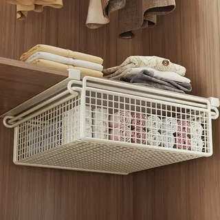 Piceioep Kleidung Ausziehkorb Schrank-Organizer-Korb Hängender Ausziehbarer Schublade Unter Regal Aufbewahrungskorb Multifunktional Rostfrei Kleiderschrank Aufbewahrungsregal