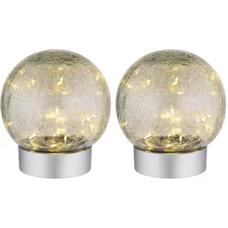 GLOBO Tischleuchte Bruchglas Silber 2 St.