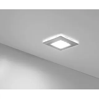 Furnika, Wandleuchte + Deckenleuchte, LED Leuchte Square 2 dimmbar Aufbauleuchte warmweiß 1,2 Watt alufarbig (90 lm)