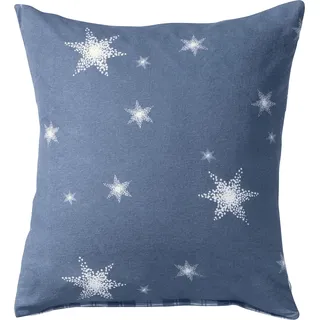 Dormisette Kissenbezug Feinbiber schieferblau Größe 80x80 cm