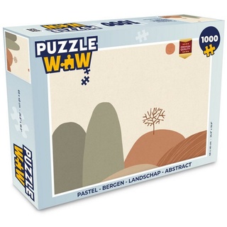MuchoWow Puzzle Pastell - Berge - Landschaft - Abstrakt, 1000 Puzzleteile, Foto-Puzzle, Bilderrätsel, Puzzlespiele, Klassisch bunt