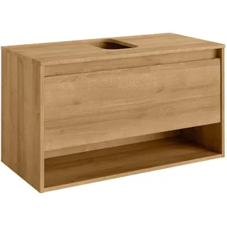 Fackelmann Waschbeckenunterschrank Natura 93,4 x 52,3 x 45,5 cm Braun