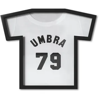Umbra T-Frame Trikotrahmen für T-Shirts und Trikots, Klein, Schwarz | Für Jugendgrößen, Integrierter Spannmechanismus, einfache Faltanleitung inklusive, bruchsicheres Acryl, Kunststoff