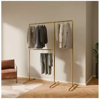 pamo. design Kleiderständer Kleiderständer LAS gold - freistehende Garderobe, kratzfeste & platzsparende Kleiderstange, stabil, einfache Montage goldfarben 152 cm x 194 cm x 60 cm