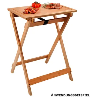 Beistelltisch mit Schneidebrett aus Holz Klapptisch Garten BBQ Camping Tisch
