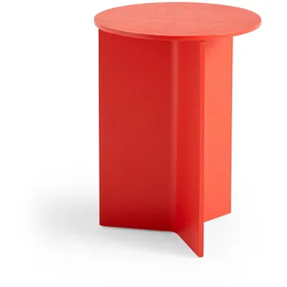 HAY - Slit Table Round, candy red, Ø 35 x H 47 cm