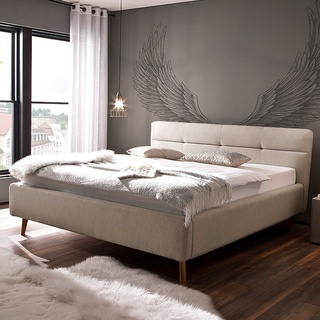 Meise Möbel Polsterbett Lotte mit Bettkasten und Lattenrost Beige 160x200
