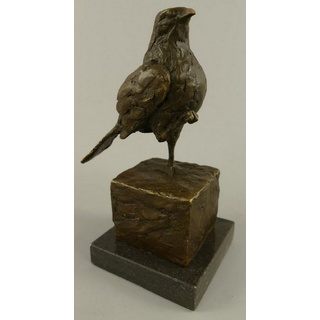 Casa Padrino Dekofigur Dekofigur Vogel Bronze / Schwarz 10 x 13 x H. 20 cm - Bronze Figur - Deko Skulptur - Wohnzimmer Deko - Schreibtisch Deko