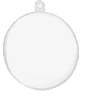 Transparente Kunststoff-Weihnachtskugeln, zum Selbermachen, befüllbar, transparent, Party-Dekorationen, Baum-Hängedekoration mit Loch für Ferienhaus, Einkaufszentrum, Display (20 cm)