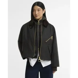 Barbour für Damen. LWX1567 Arlene Checked Wax Jacke aus gewachster Baumwolle grün (M), Lässig