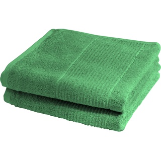 Handtuch FLEURESSE "2828" Handtücher Gr. B/L: 50 cm x 100 cm (2 St.), grün (grün, seegrün) Handtücher Badetücher hochwertig und unifarben