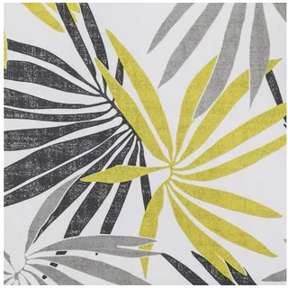 Design91 Vorhang Vorhänge mit Dschungel Muster Palmenblätter Botanische Motive, Blickdicht, Ösenschal, Wohnzimmer gelb