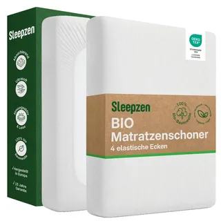 SLEEPZEN Matratzenschoner 160x200 Bio Baumwolle Molton Matratzenauflage Oeko-TEX Zertifiziert, 100% Baumwolle Naturfleece Gesund und leise, Matratzenauflage Nicht Wasserabweisend - Hergestellt in EU