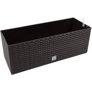 17 L Pflanzkübel Blumentopf L 500 mm Blumenbank in Rattan-Optik Bewässerungssystem Rato Serie braun viereckig