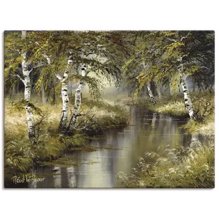 Wandbild ARTLAND "Kanal tief im Wald" Bilder Gr. B/H: 80 cm x 60 cm, Leinwandbild Wald Querformat, 1 St., grün Kunstdrucke als Leinwandbild, Poster, Wandaufkleber in verschied. Größen