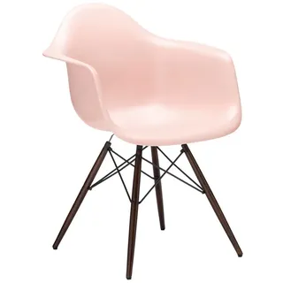 Vitra Stuhl Eames Plastic Armchair RE 63x83x59 cm zartrosé rosa, Gestell: Ahorn nussbaumfarbig, Designer Charles & Ray Eames