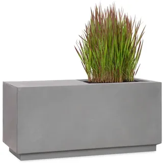 Pflanzwerk® Pflanzkübel Gartenbank Relax 42x110x44cm Grau *Frostbeständige Sitzbank* *Deutsche Premiumqualität* *Lotus-Effekt Imprägnierung*