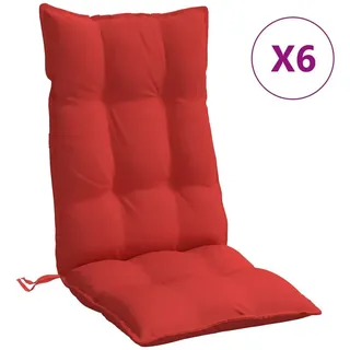 vidaXL Hochlehner-Auflagen 6 Stk. Rot Oxford-Gewebe