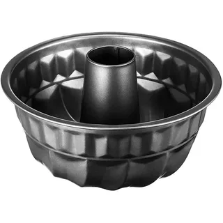 Space Home Fiorella Savarin Backform 22 cm aus Kohlenstoffstahl - Kranzform mit Mittelrohr, Antihaftbeschichtung, bis 220 °C, für Frankfurter Kranz und Ringkuchen