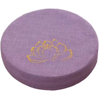 JAYIOLA Meditationskissen Bodenkissen Yogakissen Matte Als Bequeme Sitzunterlage Aus Leinen mit Verstecktem Reißverschluss für Tägliche Meditation, Hellviolett 10cm