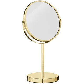 Bloomingville Standspiegel Kosmetikspiegel Milde mit 2-fach Vergrößerung, Ø20 x H35 cm, gold