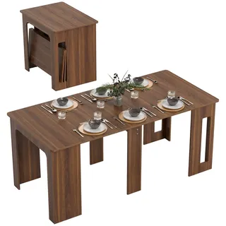 Esstisch Klapptisch ausziehbarer Küchentisch Esszimmertisch Holztisch Braun