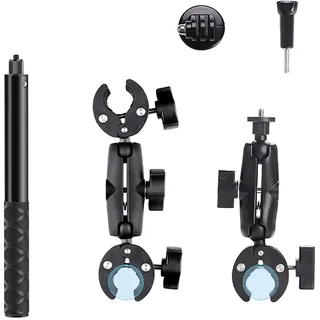 NEWFUN Kamera Halterung, Zubehör für insta360 x4, Motorrad Kit für insta360 x4,X3,X2 360-Grad-Drehung, Motorradhalterung, Kompatibel mit Mehreren Geräten