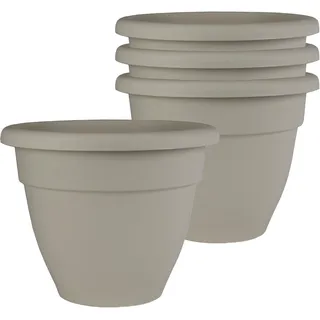 The HC Companies Karibik-Pflanzgefäß, 20,3 cm, leicht, für drinnen und draußen, Kunststoff, für Kräuter und Blumen, Cottage-Stein, 4 Stück