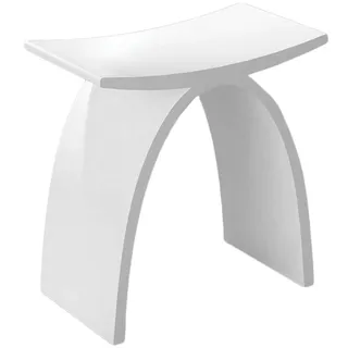 Bernstein Badhocker PB4001 aus Mineralguss in Weiß matt 43 x 43 x 23,5 cm wasserfest rutschfest und geruchsneutral vielseitig als Sitzhocker oder Ablagefläche für Badezimmer und Dusche