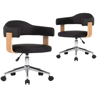 vidaXL Esszimmerstuhl Kunstleder schwarz 2er Set