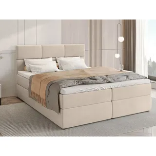 bromarkt Boxspringbett BOSTON mit 2 Bettkasten, Polsterbett, Bett Beige
