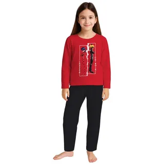 United Labels® Schlafanzug Miraculous - Best Friends - Cat Noir & Ladybug rot|schwarz 122-128