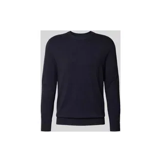 Strickpullover mit Logo-Stitching Modell 'CORE', Marine, XXL