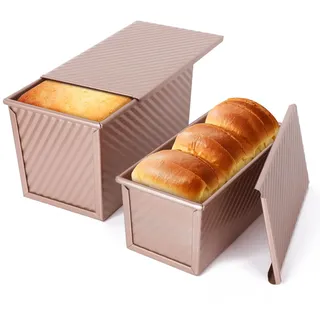 vinato Brotbackform mit Deckel 21 x 12 x 11,7 cm + 19 x 9,5 x 8 cm