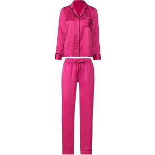 esmara® Damen Pyjama Satin lang (L(44/46), pink)