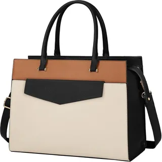 RAINSMORE Handtasche Damen Groß Kunstleder Laptoptasche 15.6 Zoll Grün - Grün