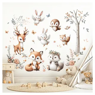 Wandtattoo Waldtiere Fuchs Reh Little Deco DL5043 L, Kinderzimmer Deko
