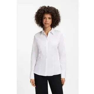 HUGO für Damen. 50554568 Slim Fit Twill Hemd weiß (38), Lässig, Baumwolle, Klassisch, Langarm