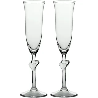 Stölzle Lausitz L'Amour Champagnergläser rot 2er-Set 175 ml – Edle Champagnerkelche ideal für Sekt & Prosecco – Hochwertige Sektgläser aus bleifreiem Kristallglas – Spülmaschinengeeignet & Bruchfest