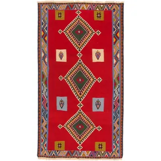 Nain Trading Orientteppich Kelim Fars 161x299 Handgewebter Orientteppich / Perserteppich Läufer, rechteckig, Höhe: 5 mm rot